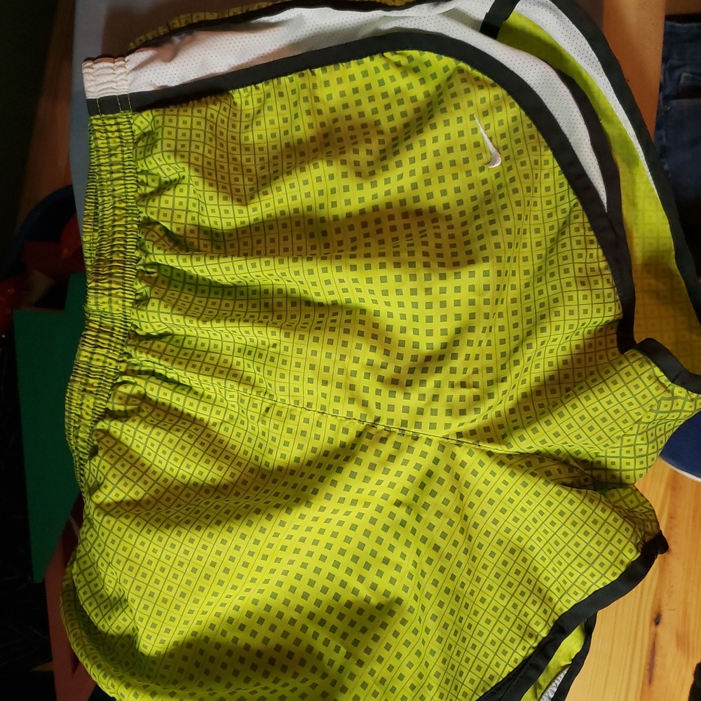 Nike Dri-FIT White Shorts with Green Trim
